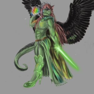 Rating: Safe Score: 0 Tags: 1:1 anthro armor biped bodysuit bottomwear brown_hair cape ceinios clothing codpiece crystal dragon e621 feathered_dragon feathered_scalie feathered_wings feathers footwear green_eyes hair hi_res high_heels killioma long_hair magic magic_user male melee_weapon mythological_creature mythological_scalie mythology pumps rainbow rainbow_magic scalie shoes simple_background skinsuit skirt solo sword tail tight_clothing weapon wings User: bunchy7s