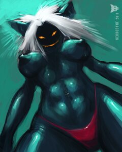 Rating: Questionable Score: 0 Tags: 2011 4:5 abs anthro belly blue_background blue_theme breasts clothed clothing creepy dark domestic_cat e621 felid feline felis female glowing glowing_eyes gradient_background hair highlights_(coloring) in_heat looking_down low-angle_view mammal menace muscular muscular_anthro muscular_female navel neurodyne night nipples panties perspective simple_background solo teal_background teal_body teal_nipples teal_skin topless underwear white_hair User: bunchy7s