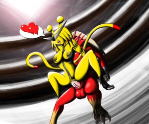 Rating: Explicit Score: 0 Tags: 2_tails blaziken cum cum_in_pussy electivire female heart mouth_open multi_tail nintendo pointy_sunglasses pokemon pokemon_(species) pussy red_fur rule34 sunglasses tail text_bubble vaginal_penetration yellow_fur yellow_nipples yugito_pornz User: bunchy7s