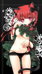 Rating: Questionable Score: 0 Tags: accessory animal_humanoid art_nouveau black_clothing black_panties black_underwear bow_(feature) bow_accessory bow_ribbon braided_hair breasts cat_humanoid clothed clothing clothing_lift dress dress_lift e621 felid felid_humanoid feline feline_humanoid female green_clothing green_dress hair hair_accessory hair_bow hair_ribbon hi_res humanoid humanoid_pointy_ears ichiru looking_at_viewer mammal mammal_humanoid midriff multi_ear multi_tail navel nipples one_breast_out panties pigtails plant pointy_and_animal_ears pointy_ears raised_arm red_eyes red_hair ribbons rin_kaenbyou smile solo tail touhou twin_braids underwear vines User: bunchy7s