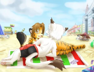 Rating: Safe Score: 0 Tags: 2014 anthro beach bikini brown_hair building clothing cloud detailed_background domestic_cat duo_focus e621 felid feline felis female fur galo group hair hi_res male mammal on_towel open_mouth outside pantherine pawpads paws sand seaside sky smile swimwear tiger towel two-piece_swimsuit water User: bunchy7s