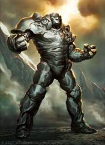 Rating: Safe Score: 0 Tags: 2011 4_fingers armor cloud day e621 elemental_creature elemental_humanoid engravings fingers fist frown hasbro humanoid jason_chan jewish_mythology karn_(mtg) magic:_the_gathering male mineral_fauna mineral_humanoid mythological_creature mythological_golem mythology not_furry official_art outside planeswalker rock rock_creature rock_humanoid sky solo standing wizards_of_the_coast yellow_eyes User: bunchy7s