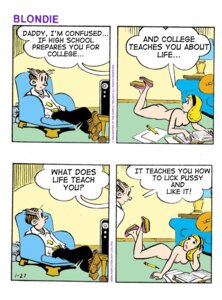 Rating: Explicit Score: 0 Tags: blondie_(comic) casual clothing comic_strip cookie_bumstead dagwood_bumstead edit female human mostly_nude nudist pale_skin rule34 tagme User: bunchy7s