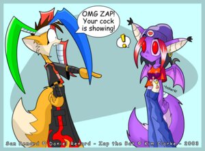 Rating: Safe Score: 0 Tags: 2003 anthro avian bat bat_wings bird blue_border border bottomwear canid canine cargo_pants chicken clothed clothing copyright_symbol crop_top dialogue digital_media_(artwork) duo e621 english_text exclamation_point female fox galliform glamfur heart_symbol humor innuendo male mammal membrane_(anatomy) membranous_wings midriff oversized_bottomwear oversized_clothing oversized_pants pants phasianid pun san_(san_renard) san_renard shirt speech_bubble surprised symbol tail text topwear wings y2k_(fashion) zap_(kim_clarke) User: bunchy7s