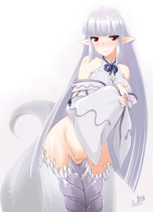 Rating: Questionable Score: 0 Tags: blush bottomless breasts butter-t female lamia long_hair monster_girl monster_girl_encyclopedia naga pointy_chin pointy_ears red_eyes rule34 scales shirohebi_(monster_girl_encyclopedia) silver_hair smile solo very_long_hair white_hair User: bunchy7s