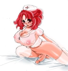 Rating: Explicit Score: 0 Tags: balls blush bottomless breasts cleavage futanari huge_breasts intersex kimi_(pixiv_668787) large_breasts nurse penis red_eyes red_hair rule34 see-through testicles thighhighs User: bunchy7s