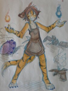 Rating: Safe Score: 0 Tags: 4:3 anthro apron aurora_(twokinds) avian barefoot beak biped bird brown_hair claws clothed clothing colored colored_pencil_(artwork) conditional_dnp countershading digitigrade e621 feet felid female fire fur hair hi_res hindpaw human hybrid insane keidran magic mammal orange_body orange_fur pantherine paws satellite short_hair simple_background smile smoke solo standing teeth tiger tom_fischbach traditional_media_(artwork) twokinds white_background white_body white_fur User: bunchy7s