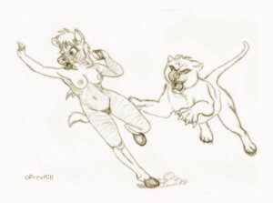 Rating: Explicit Score: 0 Tags: breasts butt claws copyright_symbol cougar duo e621 equid equine felid feline female feral hooves mammal mane nipples nude pounce preykill pubes running scared simple_background sketch stripes symbol tail traditional_media_(artwork) vore white_background zebra User: bunchy7s