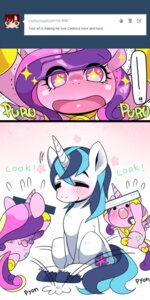 Rating: Safe Score: 0 Tags: 1:2 2013 blue_hair comic cutie_mark duo e621 english_text equid equine eyes_closed feathered_wings feathers female feral friendship_is_magic hair happy hasbro horn male mammal multicolored_hair my_little_pony mythological_creature mythological_equine mythology naoki open_mouth pink_body pink_eyes pink_feathers princess_cadance_(mlp) quadruped shining_armor_(mlp) smile tail text tumblr unicorn winged_unicorn wings User: bunchy7s
