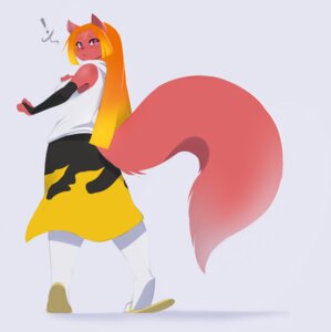 Rating: Safe Score: 0 Tags: anthro armwear biped blush breasts bridal_gauntlets butt butt_pose canid canine clothed clothing corsac_fox digital_media_(artwork) e621 exclamation_point female fluffy fluffy_tail footwear fox full-length_portrait fur hair hi_res kanel long_hair looking_at_viewer looking_back mammal open_mouth orange_hair pink_hair portrait pose purple_eyes red_body red_fur sandals shoes simple_background solo standing tail tojo_(truemac) true_fox User: bunchy7s