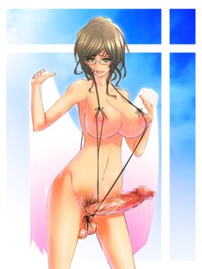 Rating: Explicit Score: 0 Tags: 1futa breasts brown_hair censored futa_only futanari glasses green_eyes highres huge_breasts intersex miso_(pixiv885692) nipples original penis precum pubic_hair rule34 sling_bikini solo sweat swimsuit User: bunchy7s