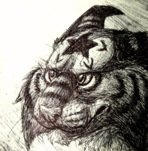 Rating: Safe Score: 0 Tags: ambiguous_gender anthro black_and_white e621 felid feral fur hair mammal monochrome october_(octobertiger) octobertiger quadruped simple_background sketch smile solo star stripes traditional_media_(artwork) white_background User: bunchy7s