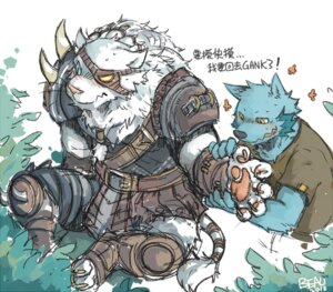 Rating: Safe Score: 0 Tags: anthro arm_grab armor beau_(artist) belt black_nose blue_body blue_fur blush canid canine canis chinese_text claws clothed clothing duo e621 eye_patch eyewear felid fur league_of_legends lion male mammal muscular pantherine paws rengar_(lol) riot_games sitting tail tencent text toe_claws translated white_body white_fur wolf User: bunchy7s