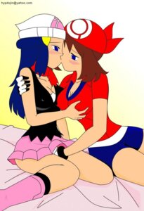 Rating: Explicit Score: 0 Tags: beanie beige_skin blue_hair boots color dawn_(pokemon) female hair hat human human_only may_(pokemon) pokemon red_bandana rule34 straight_hair tagme User: bunchy7s