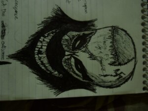 Rating: Questionable Score: 0 Tags: 4:3 absurd_res beard charles_manson dark defeatdown e621 facial_hair grandfathered_content headshot_portrait hi_res human human_only lined_paper male mammal nazi not_furry pen_(artwork) portrait real satanism sketch solo swastika traditional_media_(artwork) what User: bunchy7s