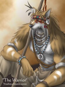 Rating: Safe Score: 0 Tags: 2000 3:4 5_fingers accessory anthro big_muscles biped bodypaint bottomwear bracelet canid canine canis clothed clothing e621 ear_piercing english_text facial_markings facial_paint feather_in_hair feathers fingers fur hair hair_accessory head_markings headband humanoid_hands jewelry loose_feather male mammal markings muscular muscular_anthro muscular_male necklace orange_eyes pants piercing rope sitting solo staff tan_body tan_fur tan_hair text topless tribal tribal_markings white_body white_fur wolf yoshita_inuno User: bunchy7s
