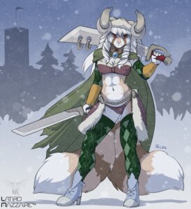 Rating: Safe Score: 0 Tags: 2014 2_tails ailurid anthro armor barbarian biped boots bra building cape clothing digital_media_(artwork) dual_holding dual_wielding e621 female flag flag_(object) flag_on_silhouette flag_on_structure footwear headgear helmet hi_res high_heeled_boots high_heels hilda_(latiro) holding_melee_weapon holding_object holding_sword holding_weapon horn left-handed legwear looking_at_viewer mammal melee_weapon multi_tail outside red_eyes red_panda shoes smile snow solo stockings sword tail thong tower underwear viking weapon winter wolfy-nail User: bunchy7s