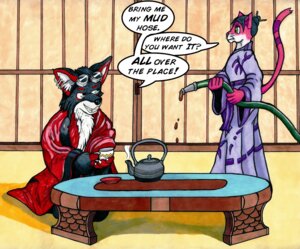 Rating: Safe Score: 0 Tags: anthro canid canine craftyandy dirty domestic_cat duo e621 english_text felid feline felis female fox greifer japan male mammal mud tail text tradition User: bunchy7s
