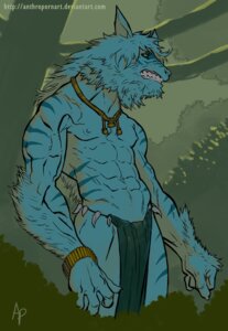 Rating: Safe Score: 0 Tags: anthroporn blue_body blue_fur bottomwear clothing e621 fur loincloth male snarling solo stripes tribal unknown_species User: bunchy7s