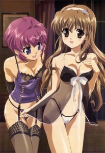 Rating: Explicit Score: 0 Tags: 2girls black_legwear black_thighhighs elbow_gloves fangs female female_only garter_belt gloves highres lingerie multiple_females multiple_girls rule34 swimsuit thighhighs underwear User: bunchy7s