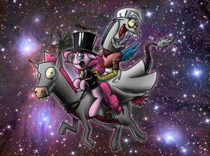 Rating: Safe Score: 0 Tags: 2012 amazing_horse antlers az-pekt blue_body blue_eyes blue_feathers chimera clothed clothing crossdressing cutie_mark discord_(mlp) draconequus e621 earth_pony equid equine feathered_wings feathers female feral friendship_is_magic fur galaxy group hair hasbro hat headgear headwear horn horse male mammal membrane_(anatomy) membranous_wings my_little_pony outside parody pink_body pink_fur pink_hair pinkie_pie_(mlp) pony red_eyes space spacescape star top_hat weebl's_stuff wings User: bunchy7s