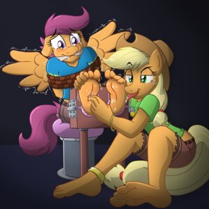 Rating: Questionable Score: 0 Tags: 1:1 4_toes anklet anthro anthrofied applejack_(mlp) barefoot blonde_hair bodily_fluids bound bracelet caroo cleave_gag clothing cowboy_hat dominant dominant_female duo e621 earth_pony equid equine eyebrows eyelashes feathered_wings feathers feet female female/female foot_fetish foot_lick foot_play freckles friendship_is_magic gag gagged green_eyes hair half-closed_eyes hasbro hat headgear headwear horse humanoid_feet jewelry licking lock mammal my_little_pony mythological_creature mythological_equine mythology narrowed_eyes orange_body orange_feathers padlock pegasus plantigrade pony purple_eyes purple_hair raised_eyebrow restrained restraints rope saliva scootaloo_(mlp) sitting soles stocks submissive submissive_female sweat tickling toes tongue tongue_out wing_boner wings User: bunchy7s