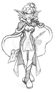 Rating: Safe Score: 0 Tags: 2007 breasts cleavage clothed clothing conditional_dnp e621 elf female greyscale high_wizard humanoid monochrome not_furry ragnarok_online simple_background skimpy solo teckworks white_background User: bunchy7s