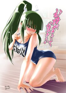 Rating: Questionable Score: 0 Tags: arm_support barefoot blush breasts cleavage female green_eyes green_hair highres huge_breasts name_tag nekorin one-piece_swimsuit ponytail pose posing rule34 school_swimsuit seto_no_hanayome shiranui_akeno solo swimsuit tied_hair User: bunchy7s