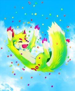 Rating: Safe Score: 0 Tags: 2011 candy canid cloud dessert digital_media_(artwork) digital_painting_(artwork) e621 eyes_closed falvie falvie_(character) female feral fionbri food fur green_body green_fur happy mammal mars_incorporated outside painting_(artwork) pink_nose skittles_(candy) sky skyscape solo sparklefur tail User: bunchy7s
