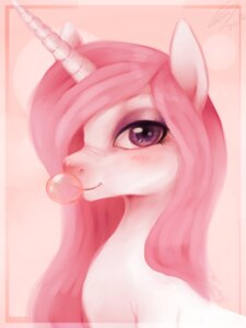 Rating: Safe Score: 0 Tags: 3:4 bubble_gum e621 equid equine female feral hair hasbro hi_res horn imalou mammal my_little_pony mythological_creature mythological_equine mythology pink_hair purple_eyes sluttyhooves solo unicorn User: bunchy7s