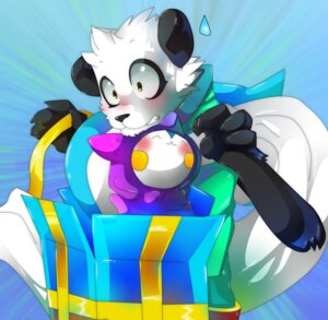 Rating: Safe Score: 0 Tags: absurd_res anthro bear black_nose blush duo e621 generation_4_pokemon giant_panda gift hi_res male mammal nintendo pachirisu pokemon pokemon_(species) poketix rodent sciurid simple_background tairu toony User: bunchy7s