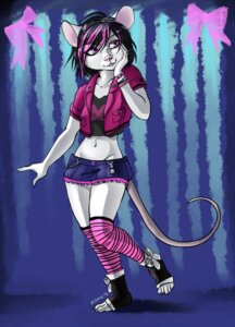 Rating: Safe Score: 0 Tags: 2011 abstract_background alternative_fashion anthro biped black_hair bottomwear bracelet clothed clothing e621 eyewear female goggles hair jewelry lia_mousette mammal midriff mitsene mouse multicolored_hair murid murine pink_eyes pink_hair ribbons rodent scene_(fashion) signature simple_background skimpy skirt solo standing tail two_tone_hair User: bunchy7s