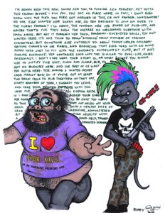 Rating: Questionable Score: 0 Tags: 2008 alternative_fashion angry anthro camo camo_print chameleon clothed clothing desiree_(jmh) desiree_lee dialogue drama duo e621 english_text female gun hair heart_symbol holding_gun holding_object holding_ranged_weapon holding_weapon human irony james_m_hardiman lizard lol_comments male mammal open_mouth overweight overweight_human overweight_male profanity punk ranged_weapon reptile scalie shotgun simple_background sound_effects standing tail text ugly_bastard weapon white_background User: bunchy7s