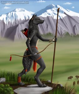 Rating: Questionable Score: 0 Tags: anthro arrow_(weapon) bison bottomwear bovid bovine bow_(weapon) braided_hair breasts canid canine canis clothed clothing detailed detailed_fur e621 female fur grass hair holding_object holding_weapon hunter loincloth mammal melee_weapon mountain myenia mythological_canine mythological_creature mythology naturally_censored nipples outside photorealism plant polearm quiver_(object) ranged_weapon realistic solo staff tail tattoo topless tribal weapon werecanid werecanine werecreature werewolf wolf User: bunchy7s