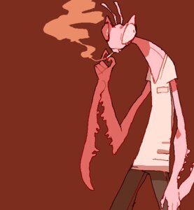 Rating: Safe Score: 0 Tags: 2011 5_fingers antennae_(anatomy) anthro arthropod blade bottomwear cigarette clothed clothing compound_eyes e621 exoskeleton fingers insect looking_away male mantis pants pink_body pink_skin pseudo_pupils raptorial_(anatomy) red_background shirt simple_background smoke smoking solo standing t-shirt topwear unavailable_at_source white_clothing yolk_(artist) User: bunchy7s Rating: Safe Score: 0 Tags: 2011 5_fingers antennae_(anatomy) anthro arthropod blade bottomwear cigarette clothed clothing compound_eyes e621 exoskeleton fingers insect looking_away male mantis pants pink_body pink_skin pseudo_pupils raptorial_(anatomy) red_background shirt simple_background smoke smoking solo standing t-shirt topwear unavailable_at_source white_clothing yolk_(artist) User: bunchy7s