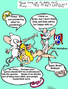 Rating: Explicit Score: 0 Tags: 1990s 1999 20th_century animaniacs chip_'n_dale_rescue_rangers disney doggy_style erect_penis female from_behind gadget_hackwrench interspecies male mouse nipples penis pinky pinky_and_the_brain rule34 the_brain zoophilia User: bunchy7s