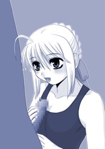 Rating: Explicit Score: 0 Tags: artoria_pendragon blush censored fate/stay_night fate_(series) fellatio female handjob male monochrome mosaic_censoring oral penis ribbon ribbons rule34 tongue User: bunchy7s
