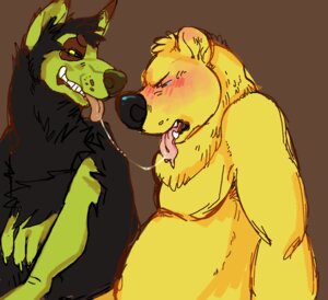 Rating: Questionable Score: 0 Tags: anthro bear blush bodily_fluids canid canine canis domestic_dog duo e621 male male/male mammal nastyspook overweight saliva saliva_string shy todd_(nastyspook) User: bunchy7s