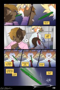Rating: Safe Score: 0 Tags: abraham_roddenbury accessory anthro blonde_hair bodily_fluids brown_body brown_fur brown_hair clothed clothing clubstripes comic countershading dialogue digital_media_(artwork) do_not_distribute dowel_roddenbury duo e621 english_text eyewear felid fully_clothed fur glasses gunmouth hair hi_res interspecies jaguar lion male mammal multicolored_body multicolored_fur necktie orange_body orange_fur pantherine pen saliva short_hair text two_tone_body two_tone_fur white_body white_fur User: bunchy7s