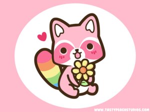 Rating: Safe Score: 0 Tags: 4:3 ambiguous_gender e621 feral flower fur heart_symbol looking_at_viewer mammal multicolored_body multicolored_fur pastel_theme pink_body pink_fur plant procyonid raccoon rainbow rainbow_body rainbow_fur solo sparklefur stripes superflat tail unknown_artist User: bunchy7s