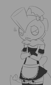 Rating: Questionable Score: 0 Tags: anthro bodily_fluids clothed clothing crossdressing e621 generation_5_pokemon maid_uniform male monochrome nintendo pokemon pokemon_(species) raggedy scrafty solo sweat tail uniform User: bunchy7s