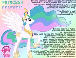 Rating: Safe Score: 0 Tags: absurd_res cutie_mark e621 english_text equid equine feathered_wings feathers female feral friendship_is_magic hasbro hi_res horn mammal my_little_pony mythological_creature mythological_equine mythology princess_celestia_(mlp) profanity quadruped simple_background solo tail text toony tygerbug white_body white_feathers winged_unicorn wings User: bunchy7s
