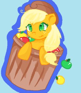 Rating: Safe Score: 0 Tags: apple applejack_(mlp) barrel blonde_hair clothing container e621 earth_pony equid equine female feral food freckles friendship_is_magic front_view fruit fur green_eyes hair hasbro hat headgear headwear horse if_it_fits_i_sits_(meme) in_container low_res mammal meme mostly_nude my_little_pony orange_body orange_fur plant pony simple_background smile solo toony unknown_artist User: bunchy7s