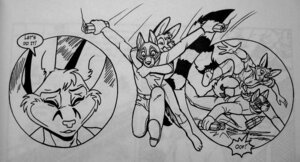 Rating: Safe Score: 0 Tags: anthro barefoot bassariscus black_and_white cacomistle canid canine chester_ringtail_magreer clothed clothing comic dialogue duo dynamite e621 english_text explosives eyes_closed falling feet footwear havoc_inc. jumping male mammal markings mask monochrome procyonid ring_(marking) ringed_tail shoes smile speech_bubble striped_markings striped_tail stripes tai-pan tail tail_markings terrie_smith text traditional_media_(artwork) User: bunchy7s