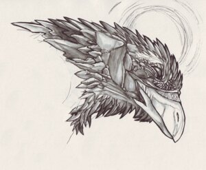 Rating: Safe Score: 0 Tags: ambiguous_gender avian beak bird corvid corvus_(genus) crow deity e621 headshot_portrait monochrome oscine passerine portrait rhnn531136 solo traditional_media_(artwork) User: bunchy7s