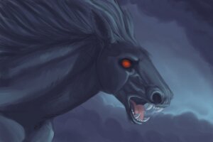 Rating: Safe Score: 0 Tags: 2006 3:2 ambiguous_gender black_body e621 equid equine fangs feral hibbary horse mammal red_eyes solo storm teeth User: bunchy7s