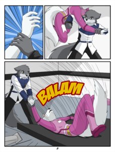 Rating: Safe Score: 0 Tags: anthro brown_eyes canid canine canis claws clothed clothing comic e621 english_text fangs female fight fur grey_body grey_fur iuana_(raven_wolf) kurapika male mammal military raven_wolf scar symbol teddy_conner teeth text uniform white_body white_fur wolf User: bunchy7s