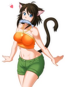 Rating: Questionable Score: 0 Tags: 3:4 5_fingers animal_humanoid aquatic blue_eyes bottomwear brown_body brown_fur brown_hair cat_humanoid claws clothed clothing e621 felid felid_humanoid feline feline_humanoid female fingers fish footprint fur green_bottomwear green_clothing green_shorts hair heart_symbol humanoid humanoid_hands inner_ear_fluff long_hair looking_at_viewer mammal mammal_humanoid midriff mouth_hold orange_clothing orange_topwear orange_tube_top pawprint pupils raised_tail shorts simple_background solo standing symbol-shaped_pupils tail tan_body tan_skin topwear tube_top tuft unknown_artist unusual_pupils white_background x_pupils User: bunchy7s