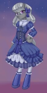 Rating: Safe Score: 0 Tags: accessory alternative_fashion anthro anthrofied biped bow_(feature) bow_accessory bow_ribbon chemisette classic_lolita clothing dress e621 earth_pony equid equine eyewear female footwear friendship_is_magic fur glasses grey_body grey_fur grey_hair hair hair_accessory hair_bow hair_ribbon hasbro horse j-fashion lolita_(fashion) lolita_dress long_hair looking_at_viewer mammal misukitty multicolored_hair my_little_pony pony puffy_sleeves purple_eyes ribbons shoes silver_spoon_(mlp) smile solo standing two_tone_hair young young_anthro User: bunchy7s