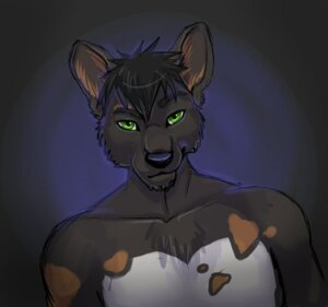 Rating: Safe Score: 0 Tags: african_wild_dog anthro canid canine cashen digital_media_(artwork) e621 fur green_eyes looking_at_viewer male mammal shaded simple_background solo wyla User: bunchy7s
